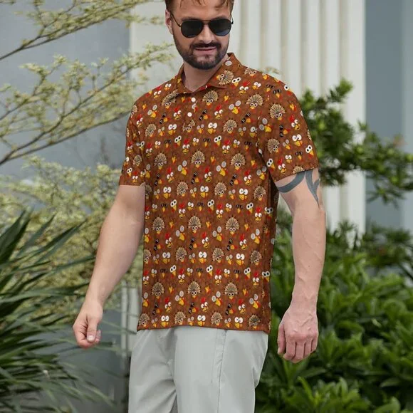 Funny Polos for Men Funny Print Short Sleeve Shirts Quick Dry Polo Shirts Hawaii